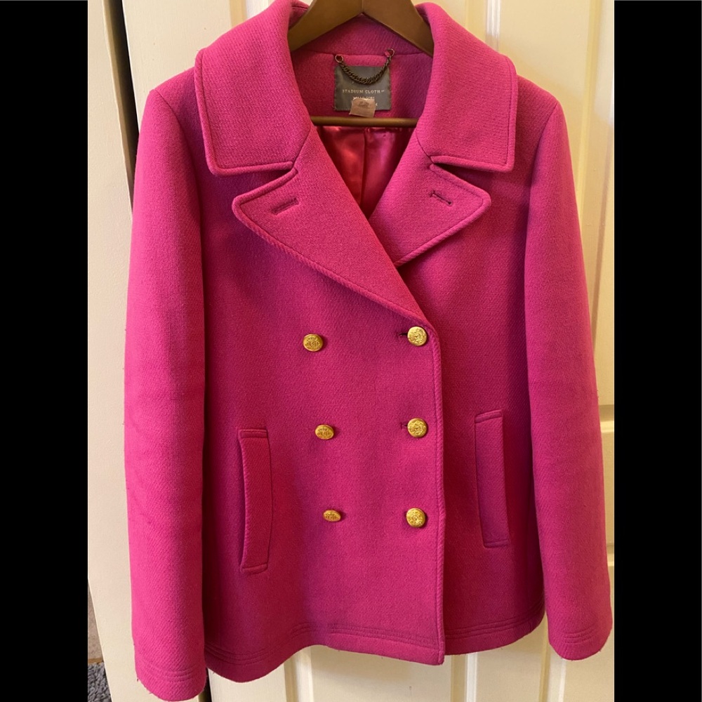 J. Crew Pink Wool Peacoat Size 12